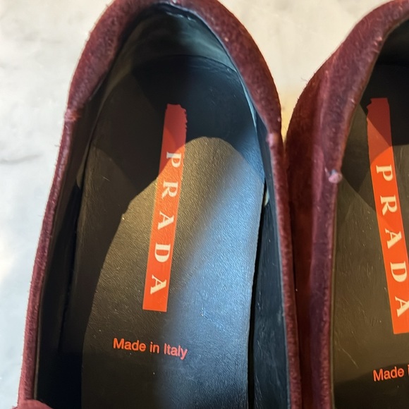Authentic Prada Made in Italy cognac suede loafers. - Picture 3 of 7